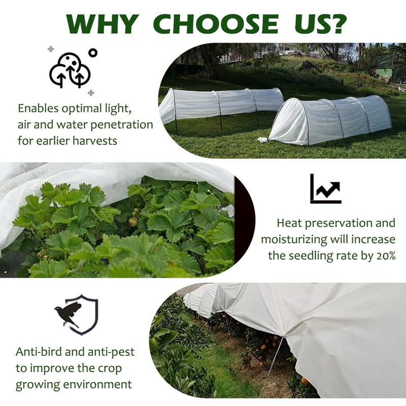 JUNKOGO Plant Freeze Protection Cover, 7x25ft Frost Cloth Winter Garden Blanket, Floating Row Cover for Cold Weather and Shade, Perfect for Outdoor Vegetables, Trees, Greenhouse - Image 4