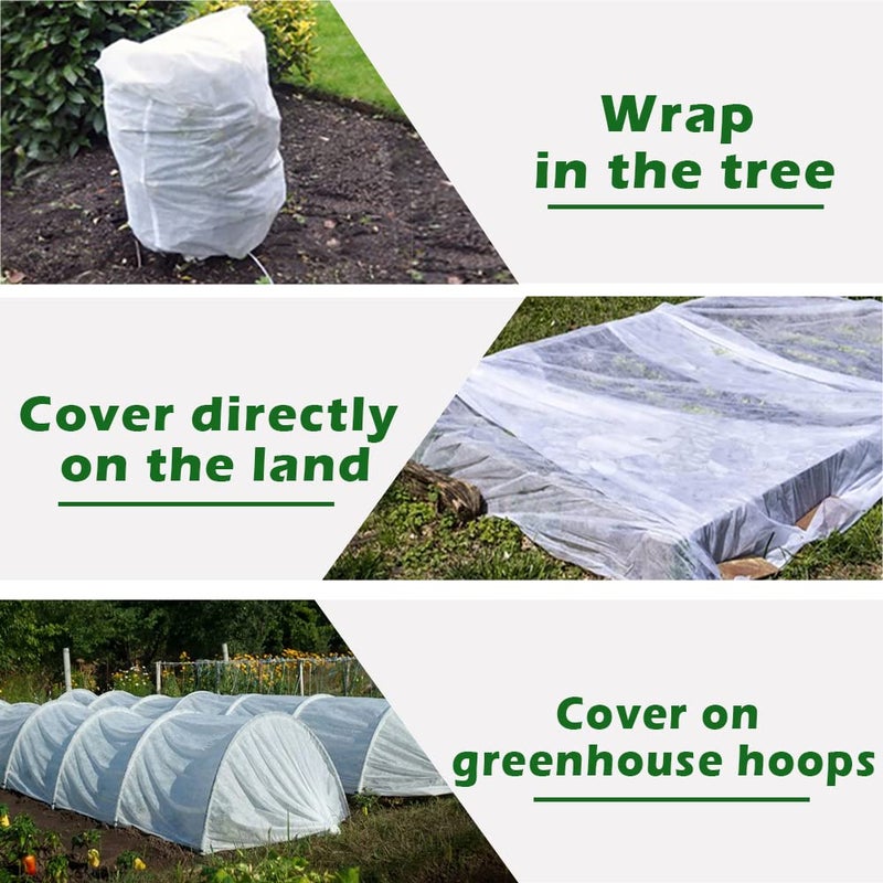 JUNKOGO Plant Freeze Protection Cover, 7x25ft Frost Cloth Winter Garden Blanket, Floating Row Cover for Cold Weather and Shade, Perfect for Outdoor Vegetables, Trees, Greenhouse - Image 5