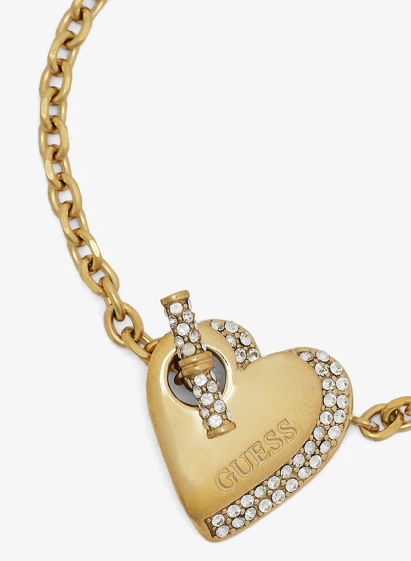 GUESS T-Bar Heart Chain Bracelet