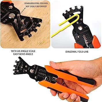 PARVY Winding Wire Bending For Electrician 5 In 1 Multifunctional Wire Stripper Pliers Tool Cable StripperCutterCrimper Tool Pack of 1 Multicolor - Image 3