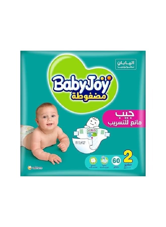 BabyJoy Stretch Newborn Diapers, Size 2, Small, 3-7 Kg, 60 Count - Image 1