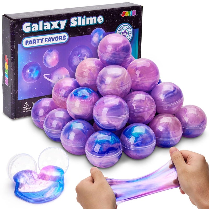 JOYIN Slime Party Favors 24 Pack Galaxy Slime Ball Stretchy NonSticky MessFree Stress Relief and Safe Toys for Girls and Boys Classroom Reward Party Supplies - Image 2