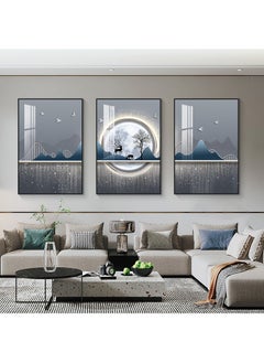FASHION HOME 3PCS Wall Art Bright Style Minimalist Decor Modern Abstract Canvas Prints Poster Picture Framed Paintings Decorations  - Image 2