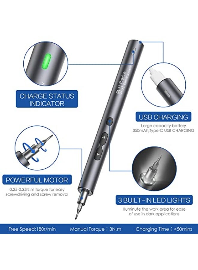 Electric screwdriver, precision screwdriver set 28 in 1, portable repair tool kit, rechargeable mini electric screwdriver for electronics phone, watch, computer, etc, repair tool kit (28 in 1) - Image 4