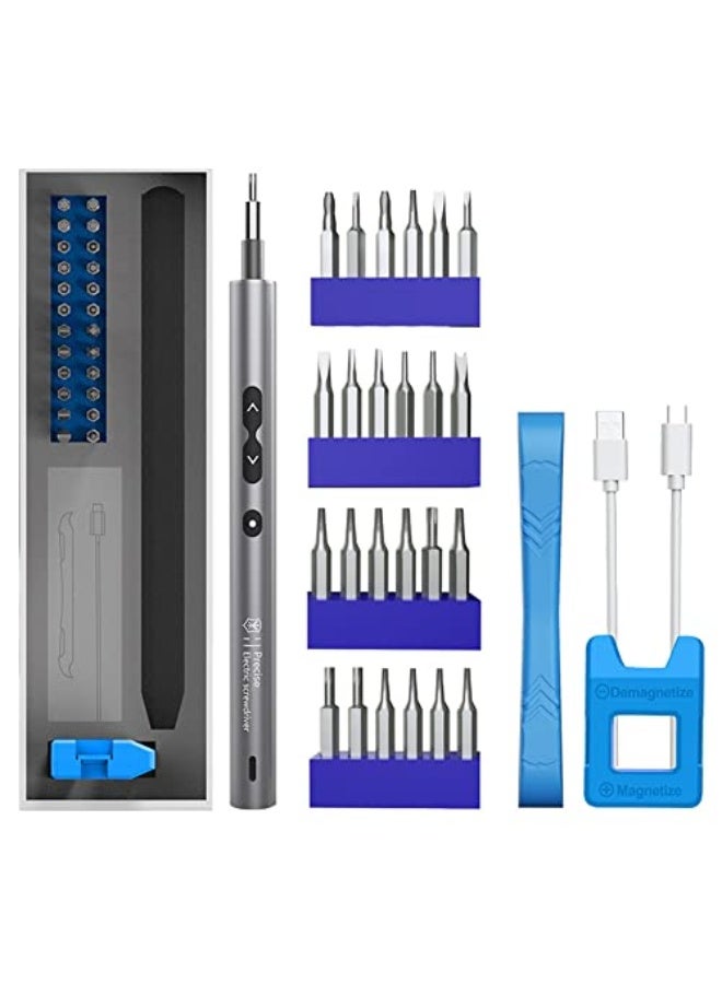 Electric screwdriver, precision screwdriver set 28 in 1, portable repair tool kit, rechargeable mini electric screwdriver for electronics phone, watch, computer, etc, repair tool kit (28 in 1) - Image 1