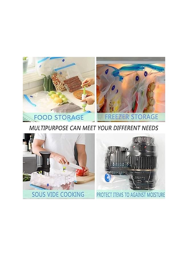 Goodern 20 Pack Sous Vide Bags,Reusable Vacuum Zipper Bags With 3 Sizes Food Storage Bags,Freezer Food Preservation Vacuum Cooking Bags With Hand Pump Sealing Clips For Food Storage Sous Vide Cooking - Image 4
