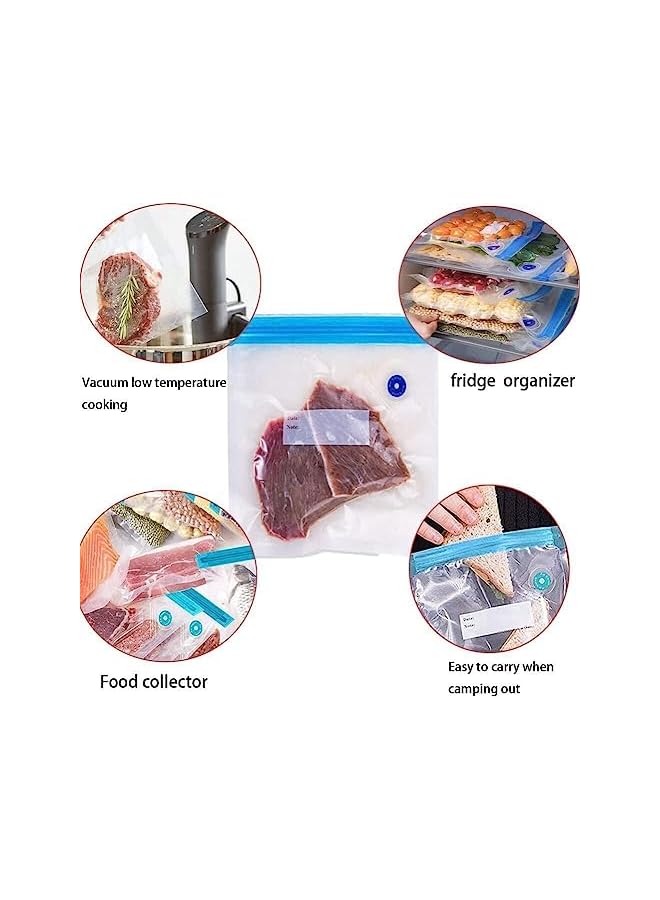 Goodern 20 Pack Sous Vide Bags,Reusable Vacuum Zipper Bags With 3 Sizes Food Storage Bags,Freezer Food Preservation Vacuum Cooking Bags With Hand Pump Sealing Clips For Food Storage Sous Vide Cooking - Image 5