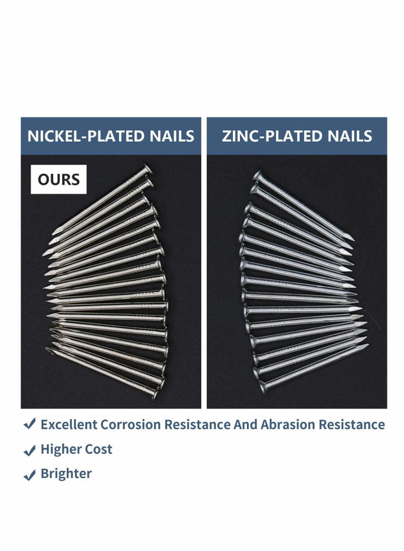 Y&D Hardware Nails, 500Pcs 1 Inch Nickel Plated Hanging Wall Nails for Picture Hanging, Wood Wire Small - Image 3