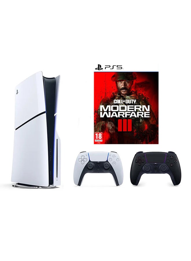 Sony PlayStation 5 Slim Disc Console with Extra Black Controller and Call of Duty: Modern Warfare III Bundle - Image 1