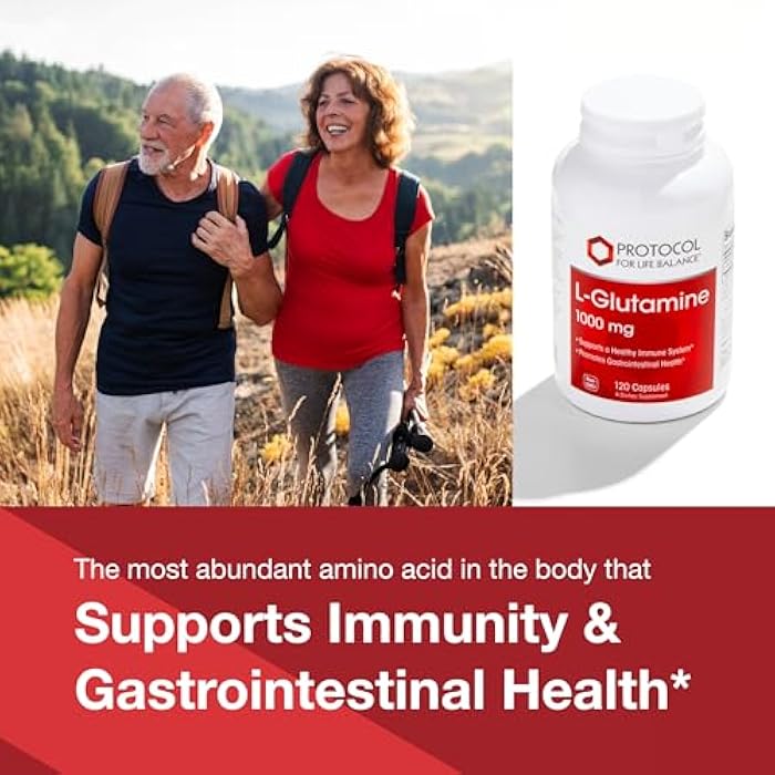 PROTOCOL FOR LIFE BALANCE L-Glutamine 1000mg - Amino Acid - Muscle Tissue, Gut Health Immune Health - 120 Veg Caps - Image 3