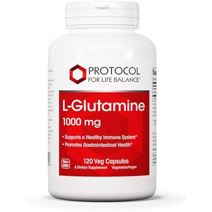 PROTOCOL FOR LIFE BALANCE L-Glutamine 1000mg - Amino Acid - Muscle Tissue, Gut Health Immune Health - 120 Veg Caps - Image 1