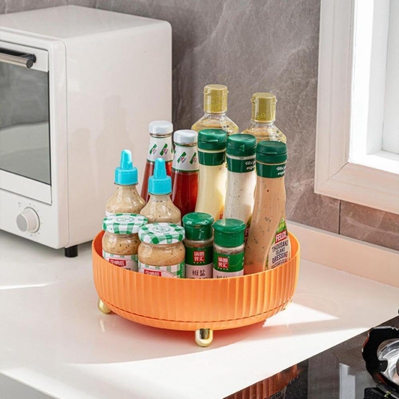 The Procure Store صينية تنظيم دوارة بزاوية 360 درجة، برتقالي - Image 4