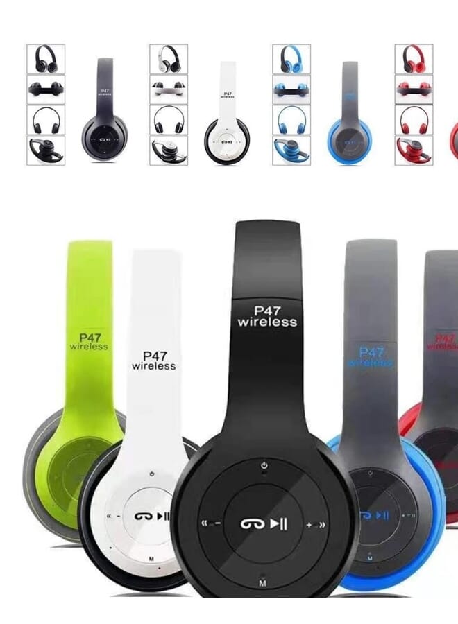 P47 Wireless Bluetooth Headset HD Earphones With FM TF Card Slot - Image 1