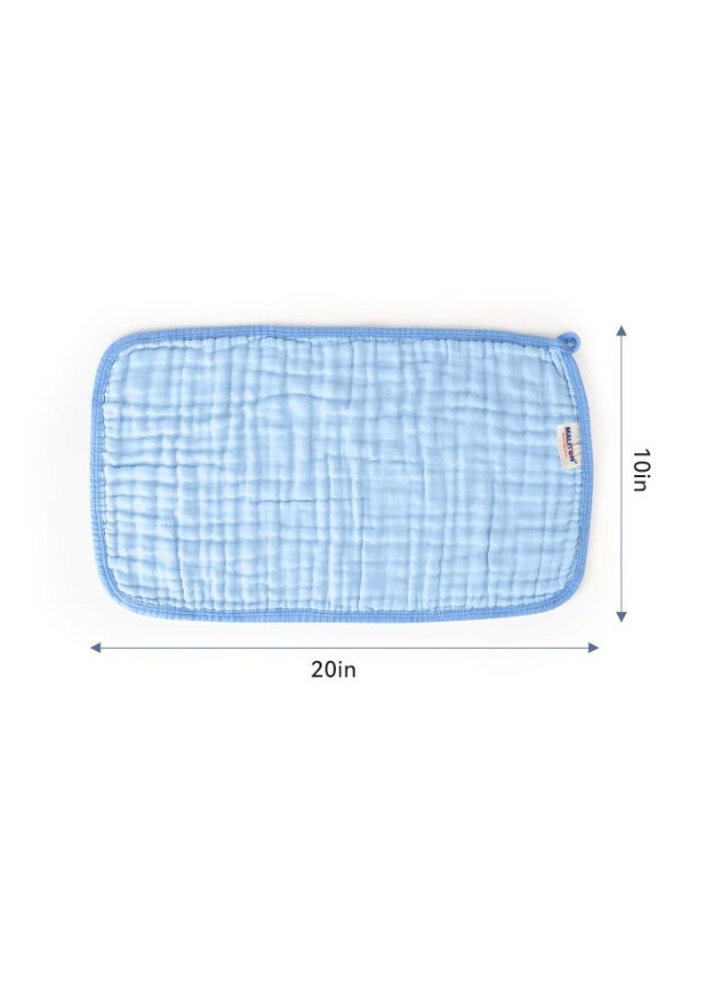 Maliton Baby Boy Muslin Burp Cloths 6 Pack Large 20''x10'' 100% Cotton Burp Rags Absorbent and Soft 6 Layers Baby Spit Up Rags Newborn Boy Essentials(Blue, Pack of 6) - Image 1