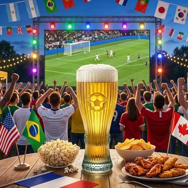 2026 World Soccer Cup Beer Glasses - 15.2oz Soccer Themed Drinking Glasses Beer Cup, Soccers Party Favors, Perfect for Football Game Night Gamedays Parties Celebrations Mancaves and Football Fan Gifts - Image 2