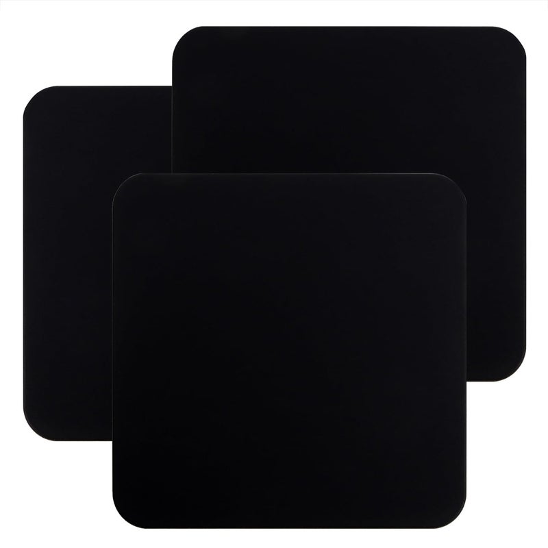 Mini Skater 3pcs Bar Coasters 10x10x02CM Square Silicone Coasters for Drinks Beverage Coffee Table Tea Coaster Black