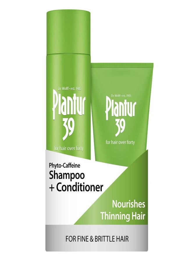 Plantur 39 Fine and Brittle Hair Shampoo and Conditioner Bundle I Promotes Natural Hair Growth I Phyto-Caffeine Formula I Shampoo (8.45 Oz) and Conditioner (5.07 Oz) - Image 1