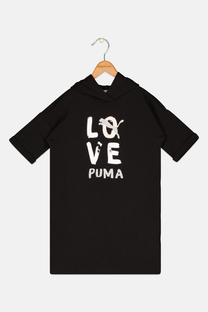 PUMA Kids Girl Sportswear Long Sleeve Training Dress, Black - Image 1