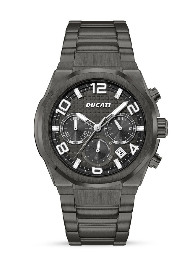 Ducati DT006 Gents Chronograph Watch - 43.5MM Multi-Layered Gun Dial, Stainless Steel Bracelet, Water Resistant up to 50M, Bold Accents for Racing Enthusiasts - Image 1