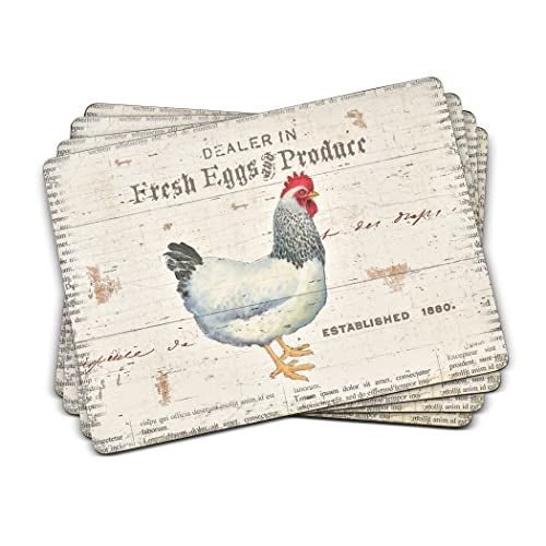 Pimpernel On The Farm Placemats  Set of 4 157 x 117 Cork Farm Animal Design Easy to Clean Durable  Functional Great for CountryThemed Dining Spaces  Heat  Stain Resistant