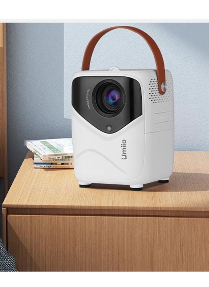 Umiio - Portable Video Projector HDMI USB Interface Wifi Game TV 1920*1080P Screen Android Projector with Tripod-White - Image 1
