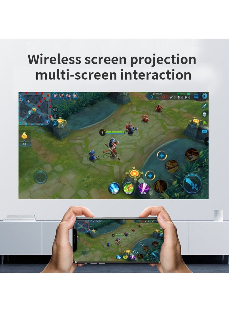 Umiio - Portable Video Projector HDMI USB Interface Wifi Game TV 1920*1080P Screen Android Projector with Tripod-White - Image 1