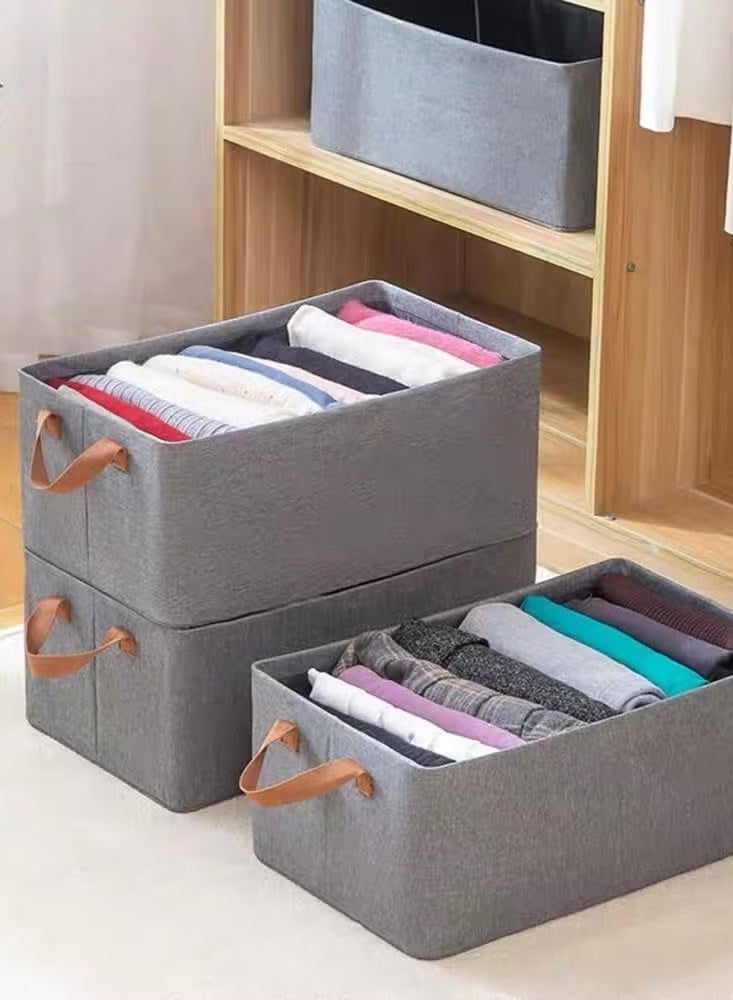 صندوق تخزين لتنظيم الملابس والفوط والمفروشات قابل للطي مقاس 40 *20 سم قطعة واحدة (رمادي) - Image 1