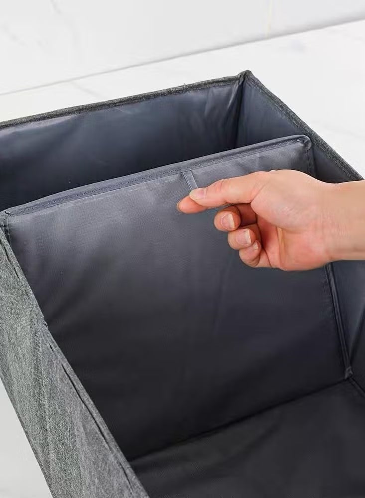 صندوق تخزين لتنظيم الملابس والفوط والمفروشات قابل للطي مقاس 40 *20 سم قطعة واحدة (رمادي) - Image 2