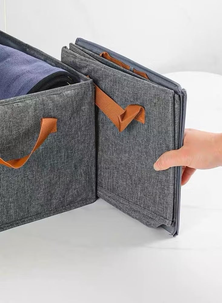 صندوق تخزين لتنظيم الملابس والفوط والمفروشات قابل للطي مقاس 40 *20 سم قطعة واحدة (رمادي) - Image 3