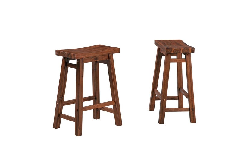 Boraam Sonoma Backless Saddle Kitchen Counter Stool  Chestnut WireBrush  Set of 2