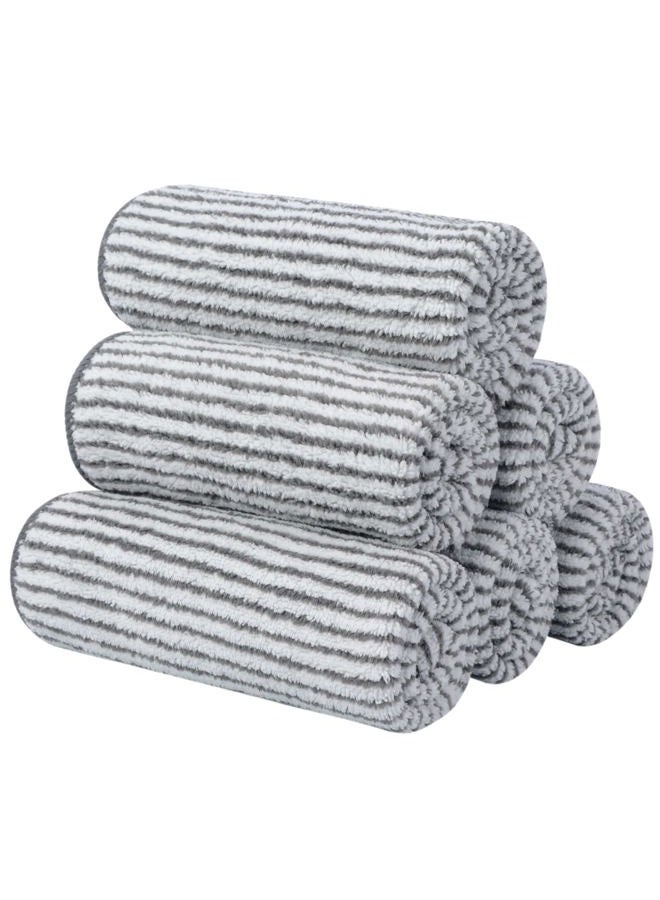 Sinland Microfiber Face Towels Ultra Soft Facial Washcloths Face Cloth for Bath 12Inch x 12Inch 6 Pack Stripe - Image 1