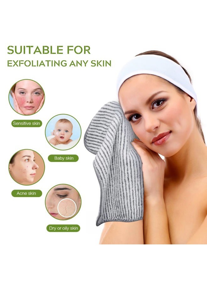 Sinland Microfiber Face Towels Ultra Soft Facial Washcloths Face Cloth for Bath 12Inch x 12Inch 6 Pack Stripe - Image 2