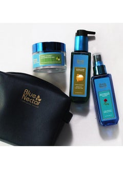 Blue Nectar Blue Nectar Essentials Gift for Him | Plant Based Actives : Aloe Vera Honey Face Wash, Rose Body Mist & Natural Vitamin C Face Cream | Set of 3 | Men Gift Set for Anniversary & Birthday  - Image 1