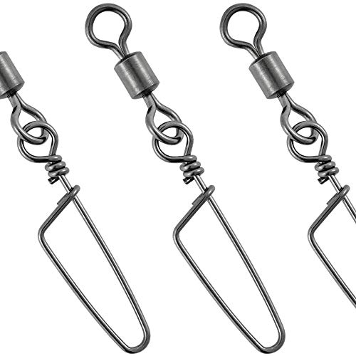 Dr.Fish 30 Pack Barrel Snap Swivels, Barrel Swivels Fishing Tackle Crane Rolling Coast Lock Snap Lure Leader Line Connector Fresh&Saltwater #10 18Lb - Image 1