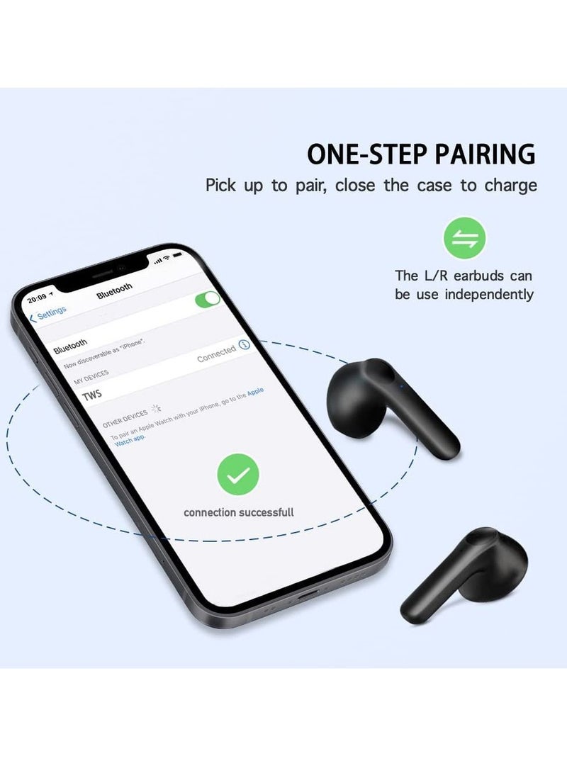 KASTWAVE Wireless Earphones Bluetooth, Earbuds Stereo Headphones in Ear with Mic, IP5 Waterproof Button Control TWS Headset for Gym and Sports Running - Image 4