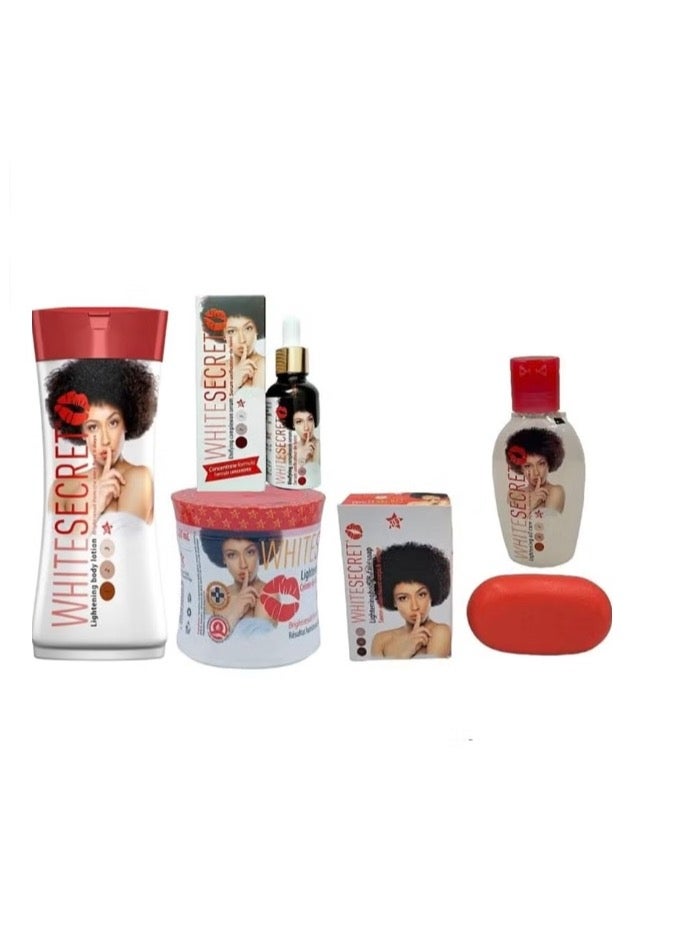 سيكريت وايت مجموعة وايت سيكرت كريم مع لوشن وزيت وصابون ومصل مجموعة من 5 قطع - Image 1