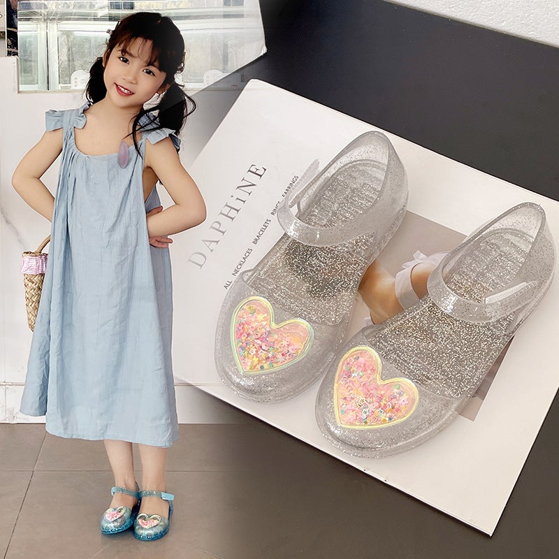 2025 Fashion Summer Baby Girl Baotou Jelly Sandals Children'S Casual Love Princess Shoes Single Shoes Beach Shoes - Image 5