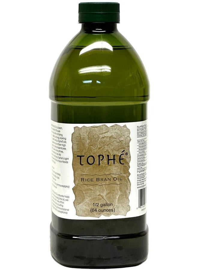 tophe RICE BRAN OIL | All Natural, Made from 100% Non-GMO Rice | Rich in Vitamin E and Gamma-Oryzanol | Unfiltered, Non Winterized, No Trans Fat and Heart Healthy | 1/2 Gallon By Tophe - Image 1