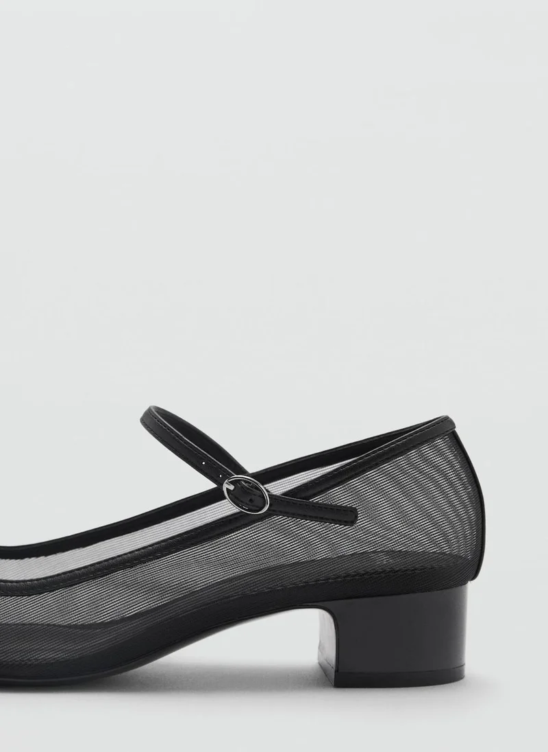 MANGO Mesh Shoes With Buckle Strap