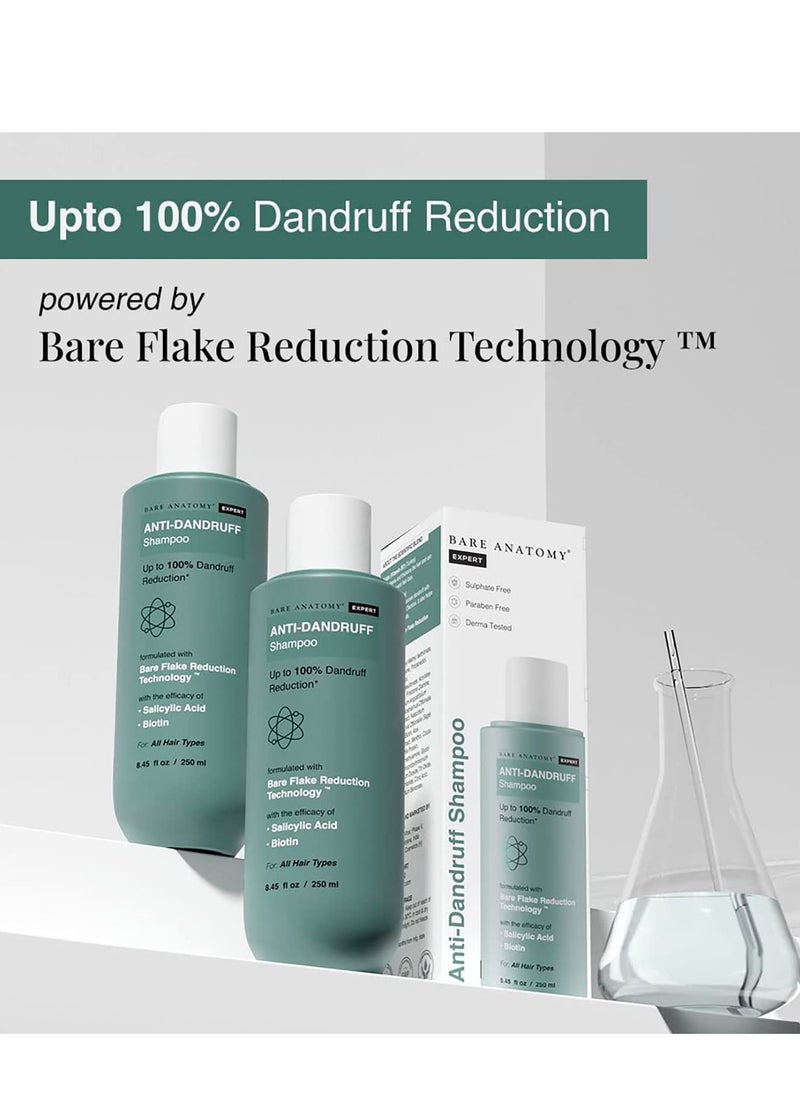 BARE ANATOMY - EXPERT Anti Dandruff Shampoo Targets Oily Scalp and Sheds Dry Flakes 250ml - Image 1
