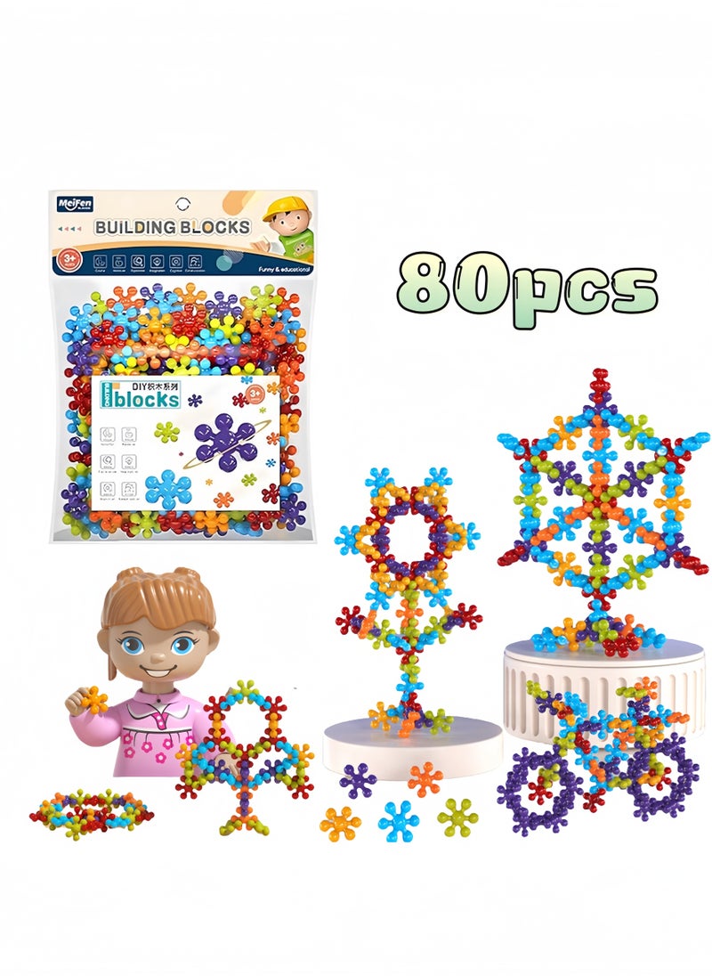 Meifen 80-Piece Building Blocks for Kids - Creative Educational Construction Toys, Learning Blocks for Toddlers, Perfect for Developing Fine Motor Skills, Creativity, Easter Basket Stuffer  - Image 1