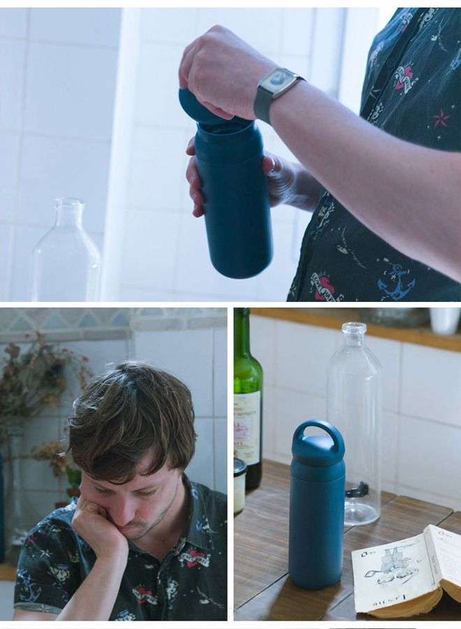 Generic Portable Double Wall Insulated Vacuum Tumbler Travel Water Bottle With Handle Lid - Image 4