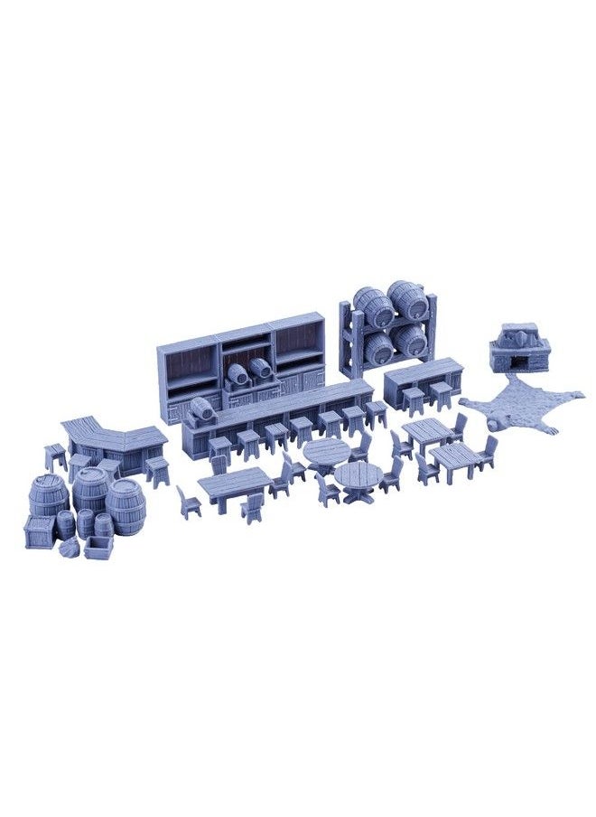 null - Tavern Bar Furniture Set Dnd Terrain 28Mm For Dungeons And Dragons, D&D, Pathfinder, Warhammer 40K, Rpg, Miniatures, Age Of Sigmar, Tabletop, D And D, Dungeons And Dragons Gifts - Image 1