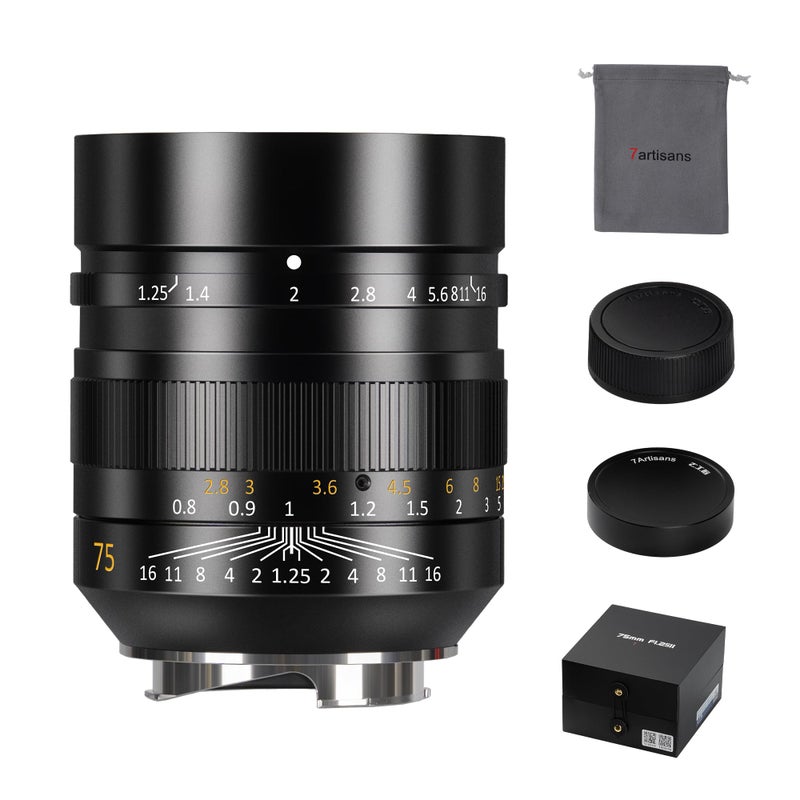7artisans 75mm F125 Mark II Manual Focus Prime Lens Compatible for Leica MMount Cameras Like Leica MM Leica M240 M3 M6 M7 M8 M9 M9p M10 - Image 2