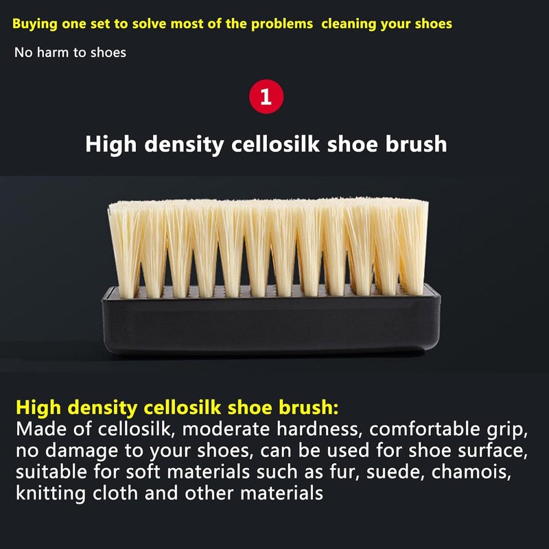 Cleaning Shoe Essential Professional Cleaning Shoe Brush Plastic Soft Brush Hard Brush Household Cleaning Set Shoe Care Leather Care Shoe Brush for Cleaning (Essential kit) - Image 5