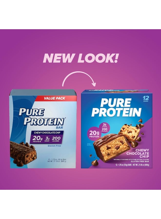 Pure Protein Bars, High Protein, Nutritious Snacks To Support Energy, Low Sugar, Gluten Free, 1.76Oz, 12 Pack - Image 2