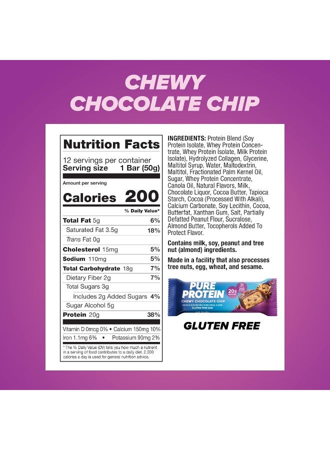 Pure Protein Bars, High Protein, Nutritious Snacks To Support Energy, Low Sugar, Gluten Free, 1.76Oz, 12 Pack - Image 3