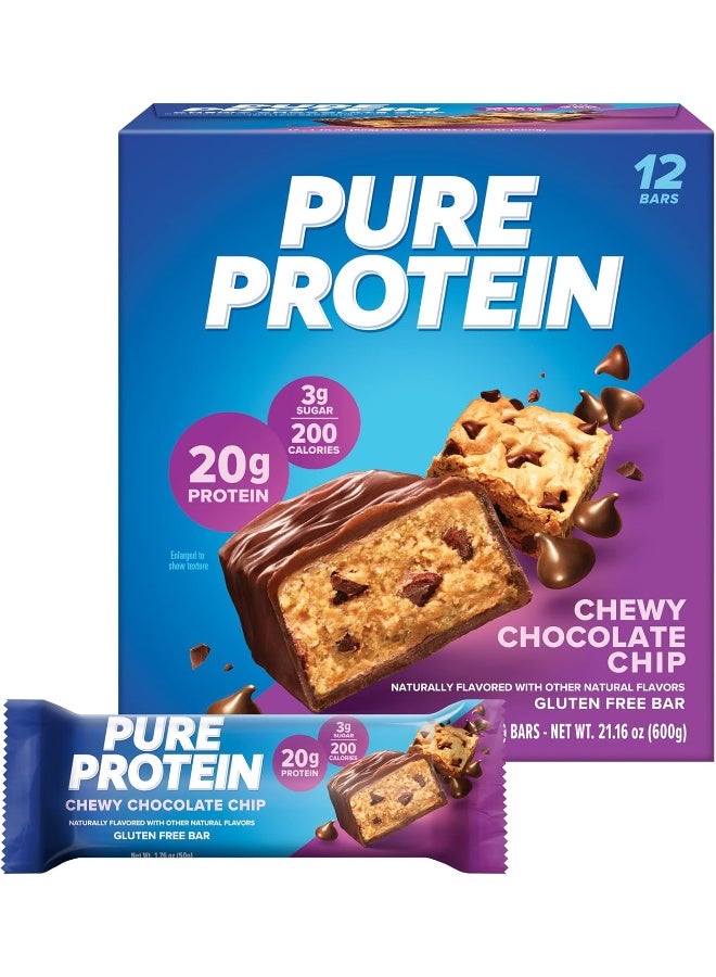 Pure Protein Bars, High Protein, Nutritious Snacks To Support Energy, Low Sugar, Gluten Free, 1.76Oz, 12 Pack - Image 1