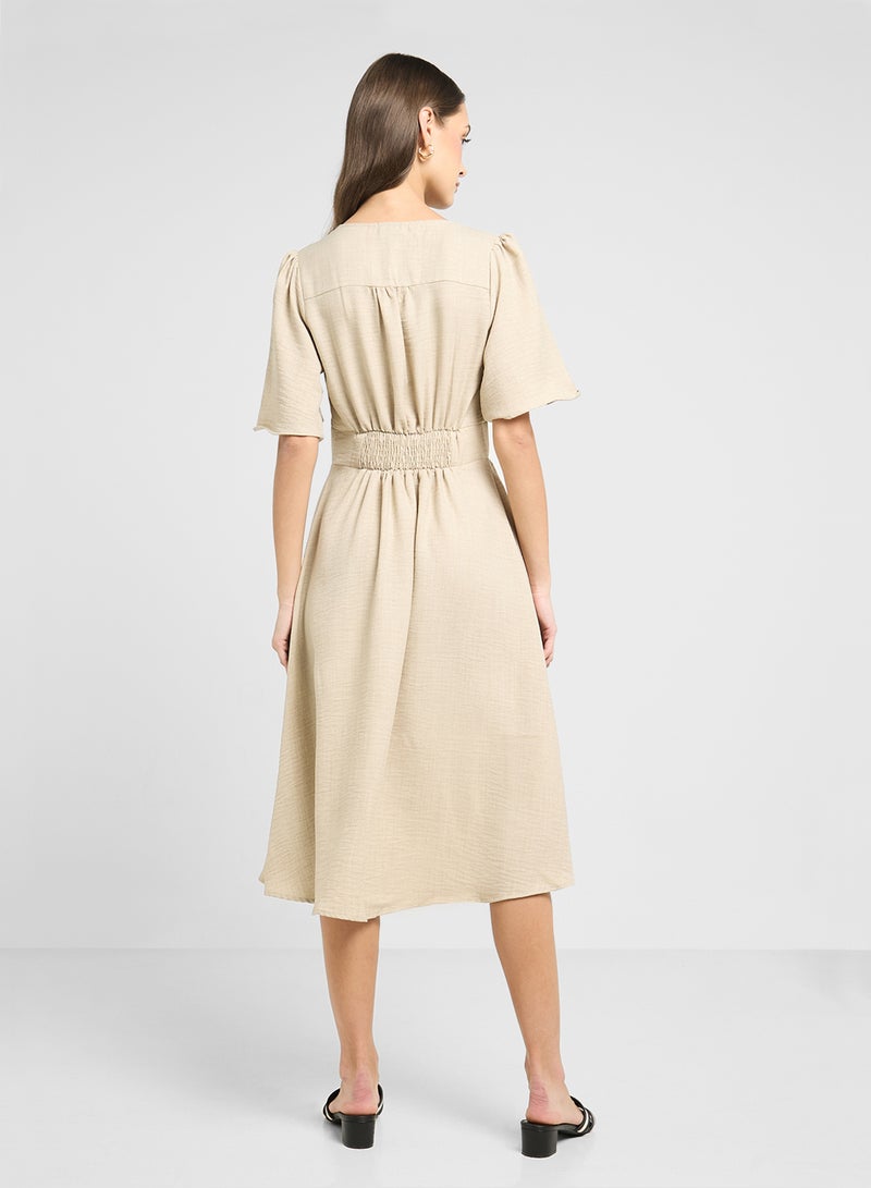 VERO MODA Button-Front Midi Dress  - Image 2