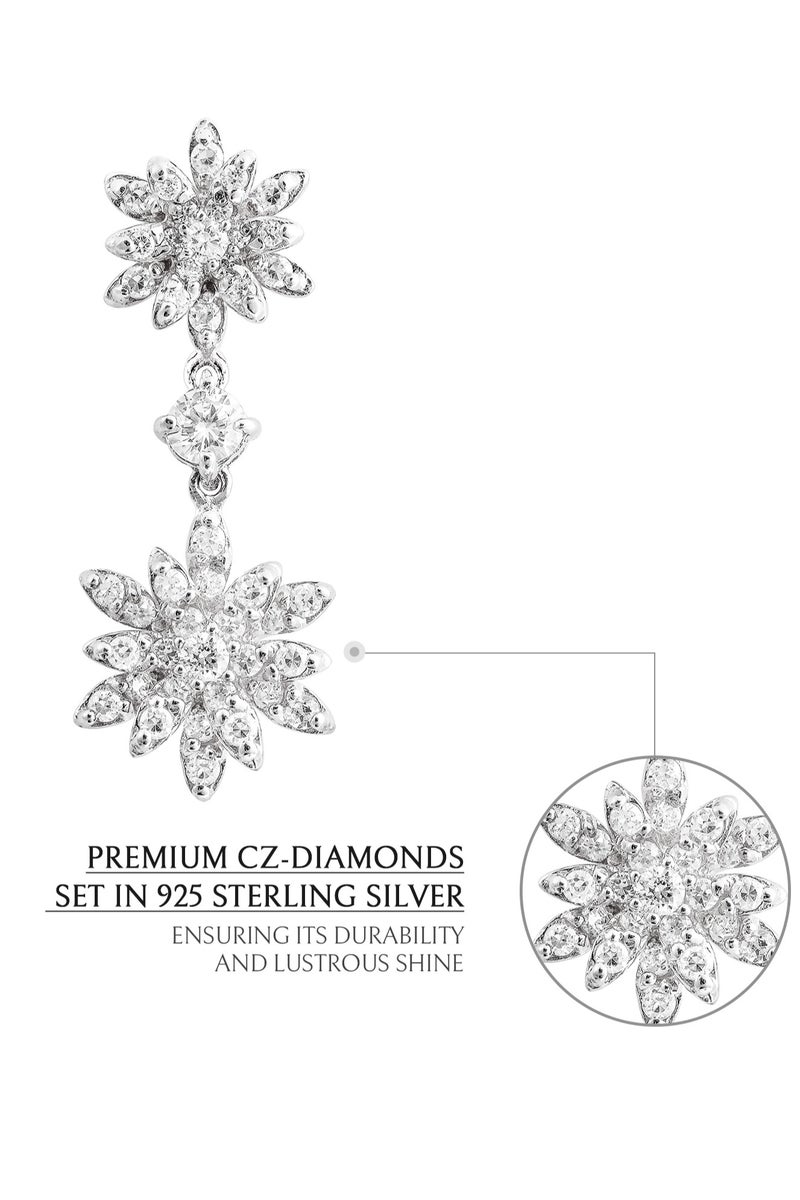 AWNL Snowflake Drop Earrings for Women, Sterling Silver and CZ Diamonds Eardrop Gift for Wife Girlfriend Mother - Image 4